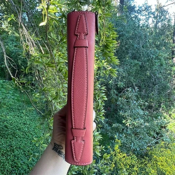 COACH Double Zip-Around Travel & Phone Wallet PINK Leather w Gold Hardware NWOT - Picture 9 of 13